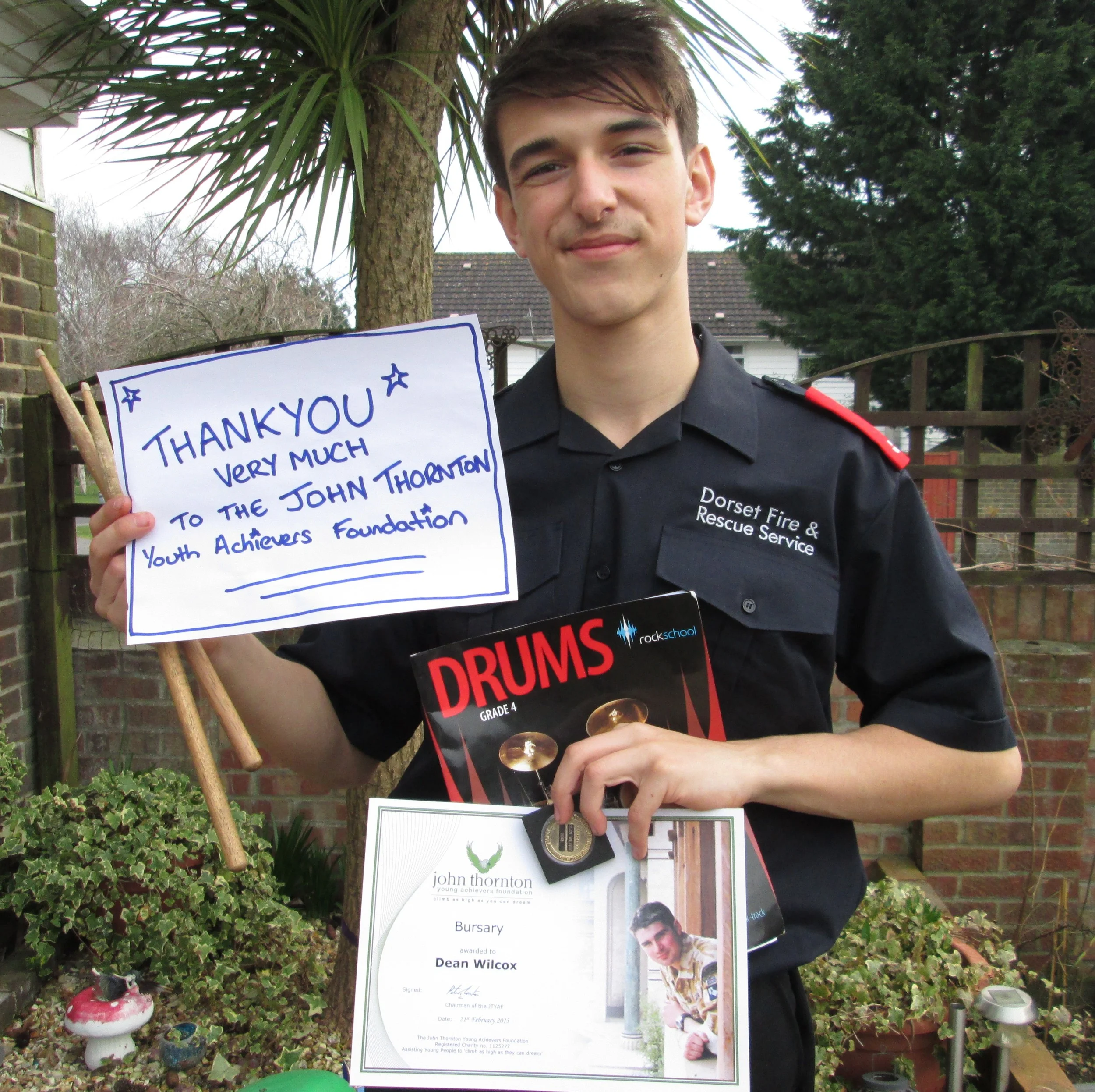 Dorset Fire Cadets Making Music Thanks to the JTYAF