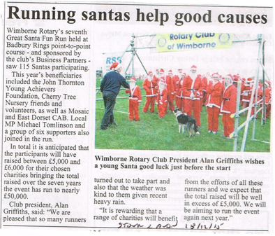 Running Santas help good causes
