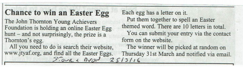 Chance to win an Easter Egg