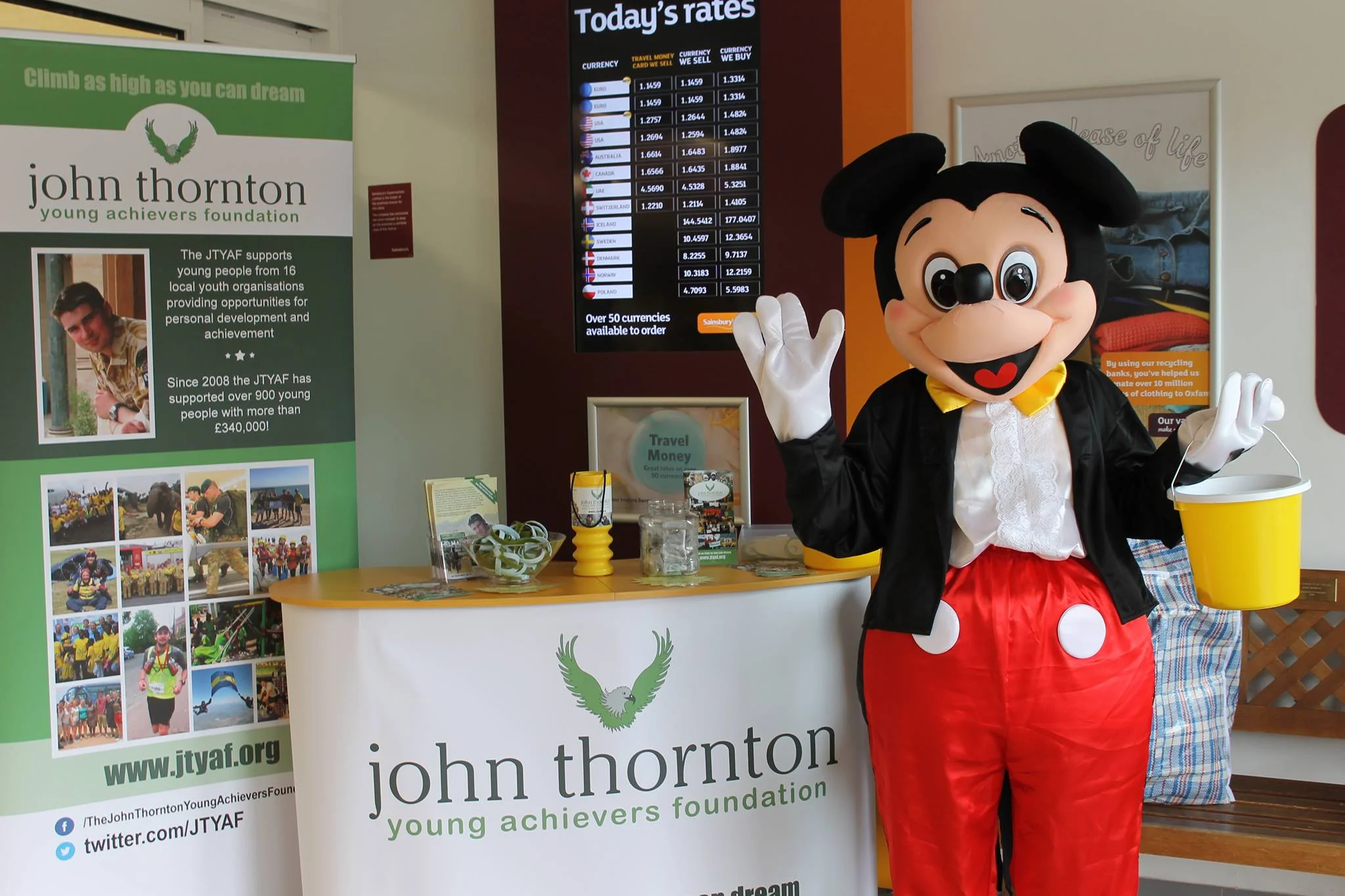 mickey mouse raising funds at sainsury's ferndown!