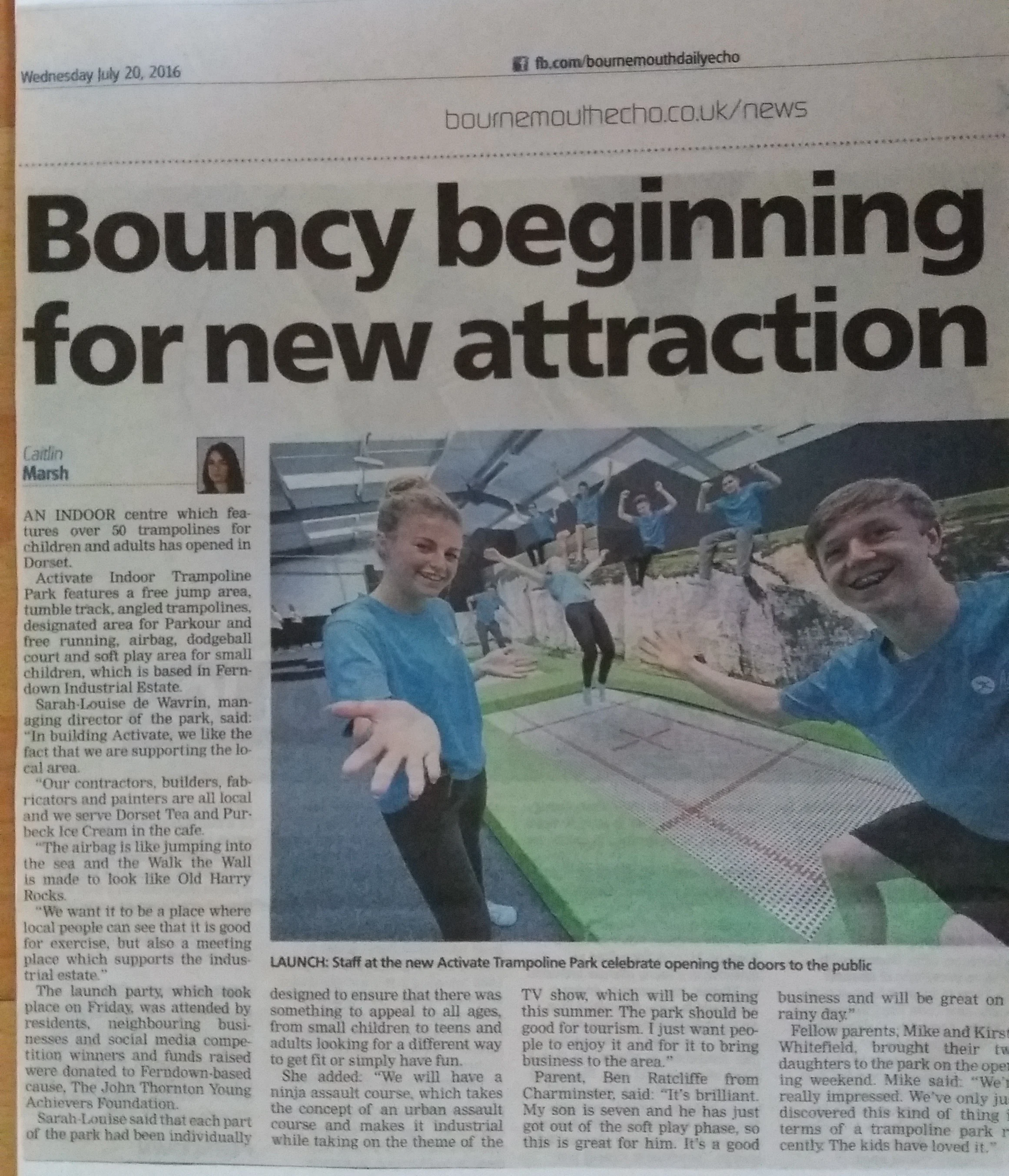 Bouncy Beginning for New Attraction