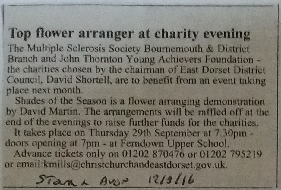 Top Flower Arranger at Charity Evening