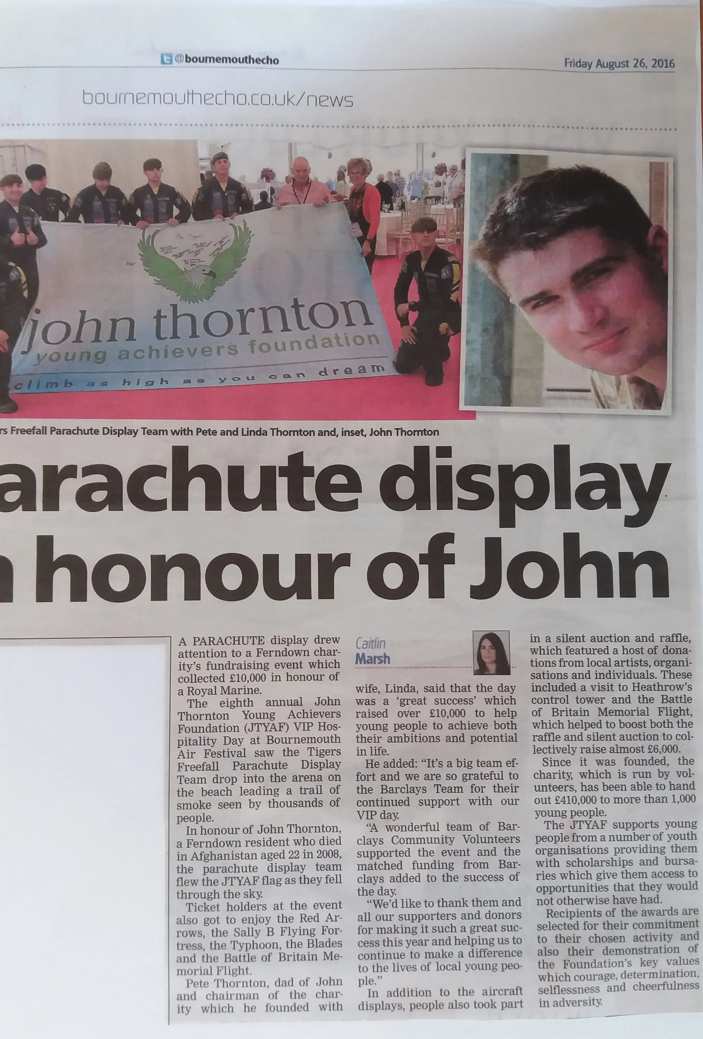 Parachute Display in Honour of John