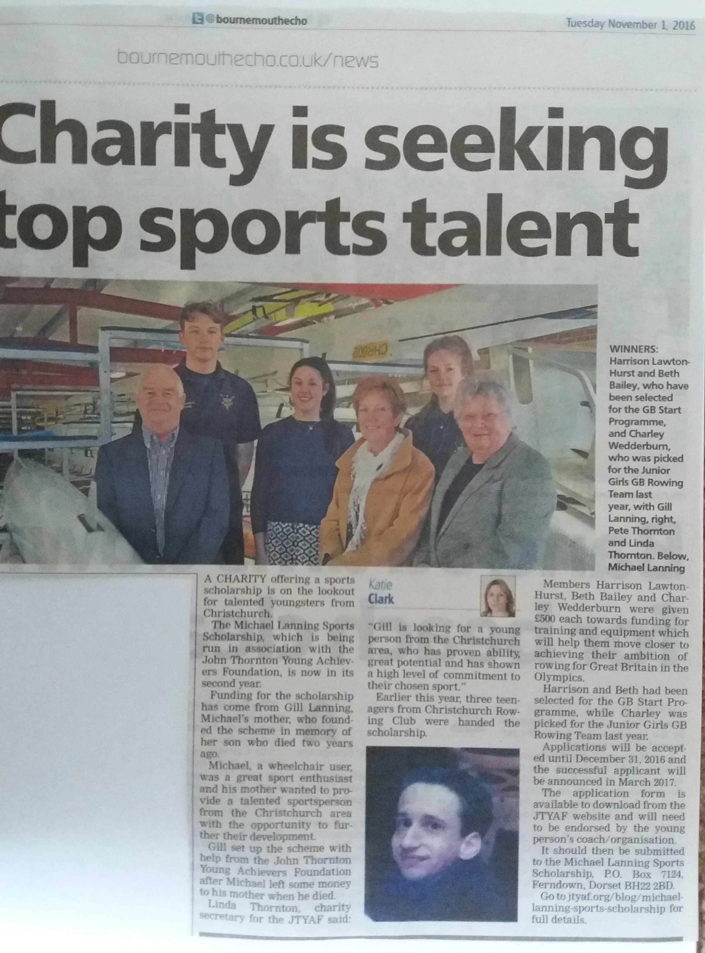 Charity is seeking top sports talents