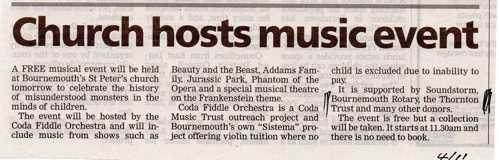 Church hosts music event