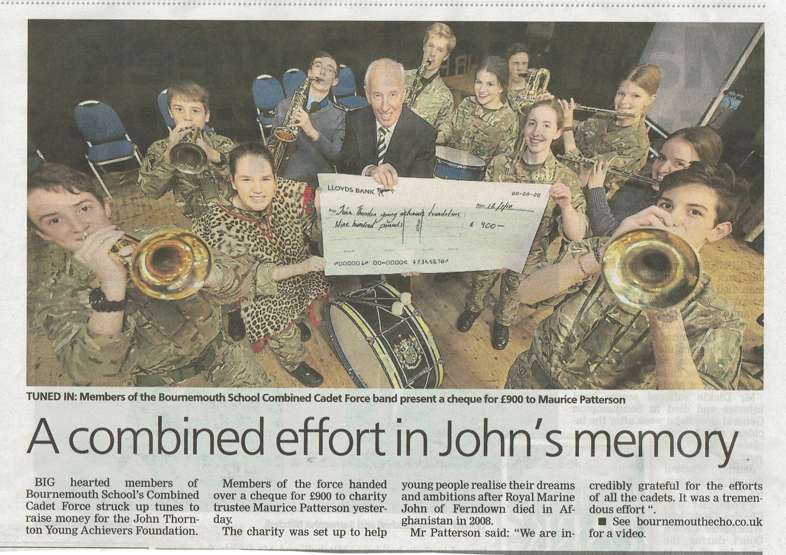 A combined effort in John's memory