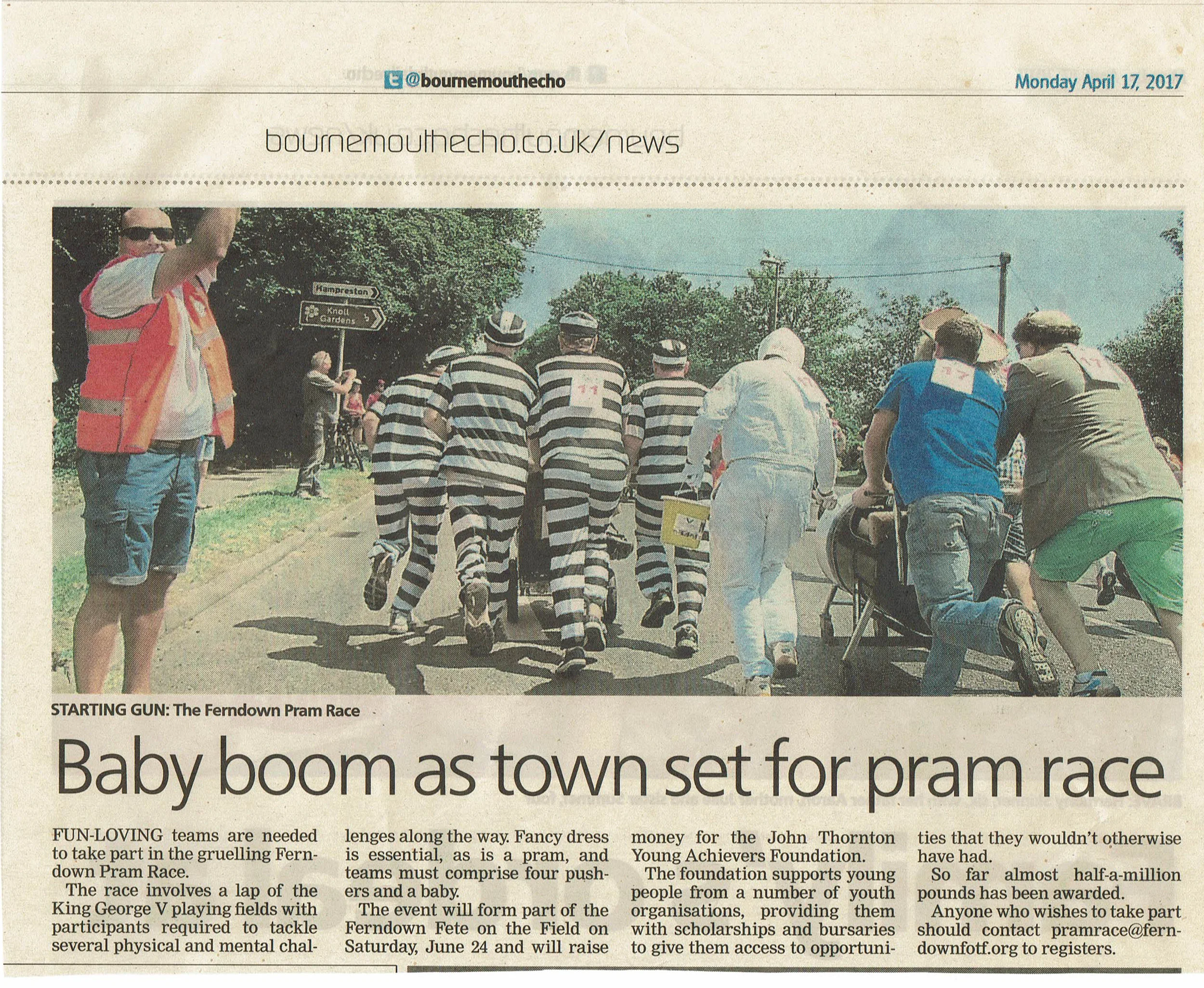 Baby boom as town set for pram race