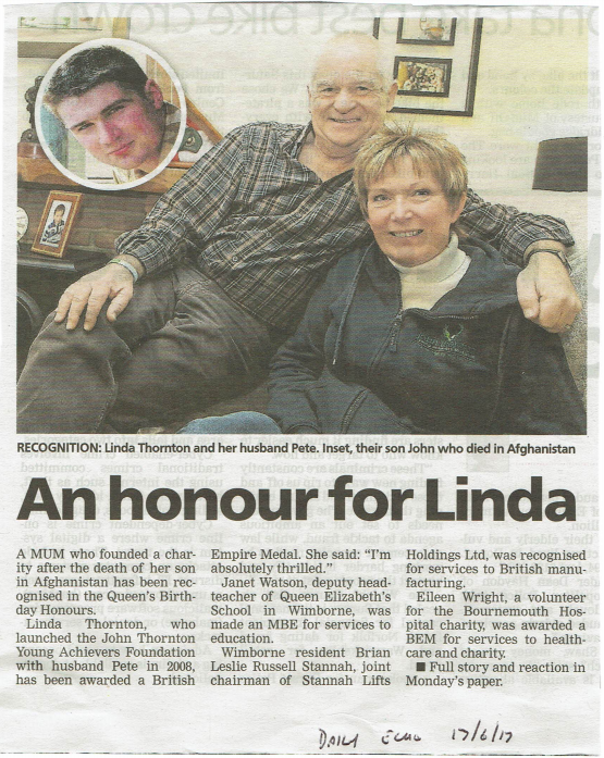 An honour for Linda