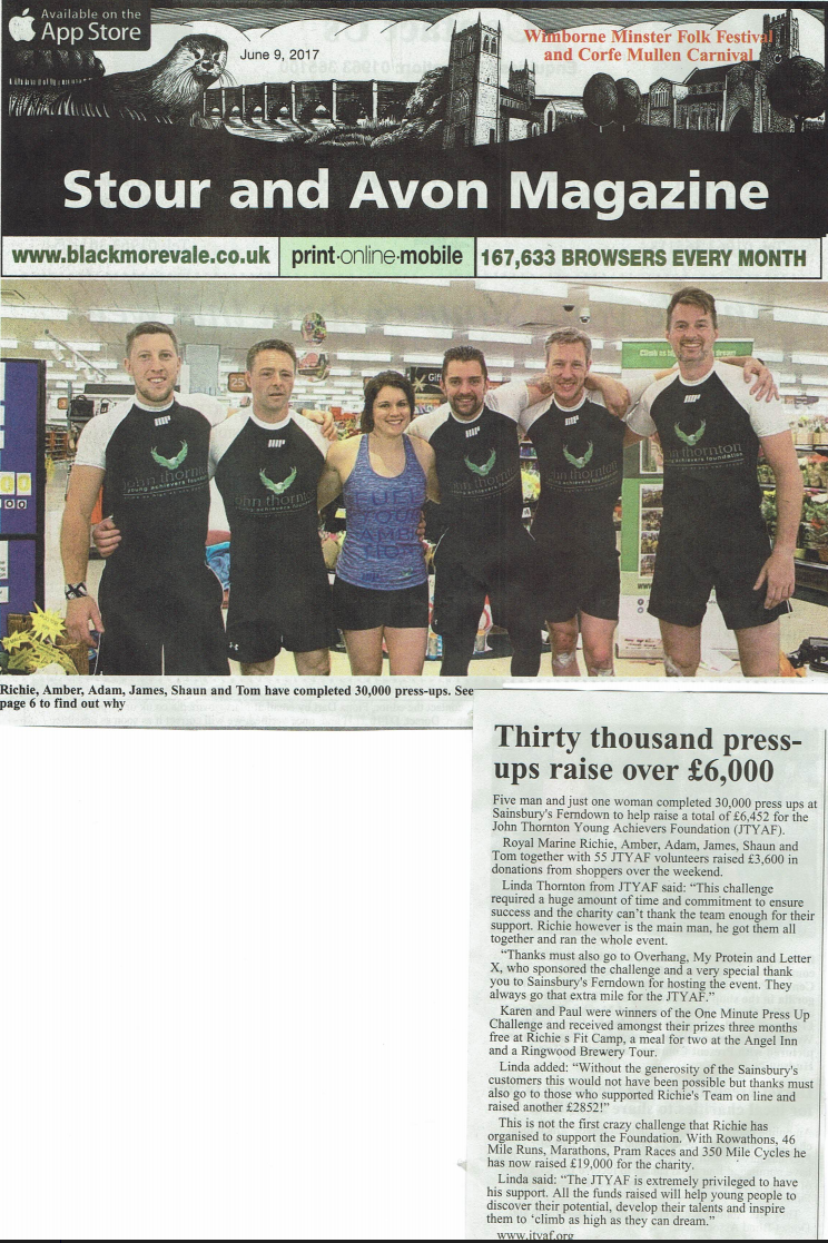 30,000 press ups raises £6,000