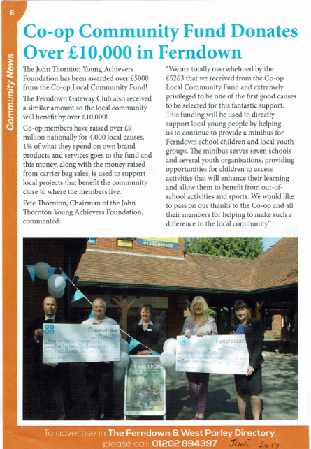 Co-op community fund donates over £10,000 in Ferndown