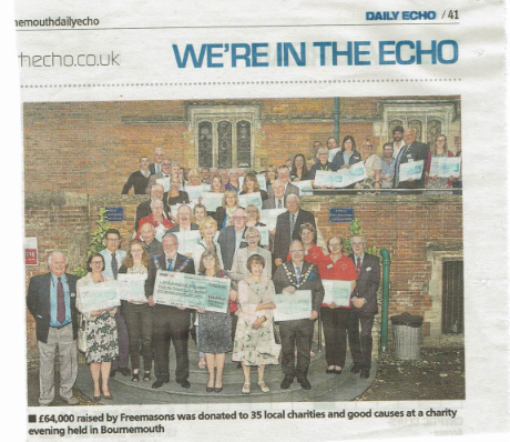 £64,000 raised by Freemasons for 35 local charities