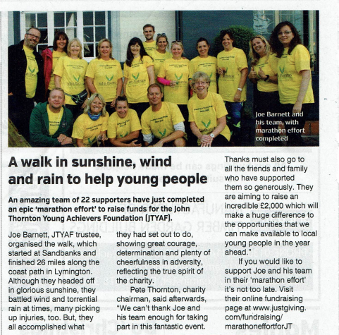 A walk in the sunshine, wind and rain to help young people