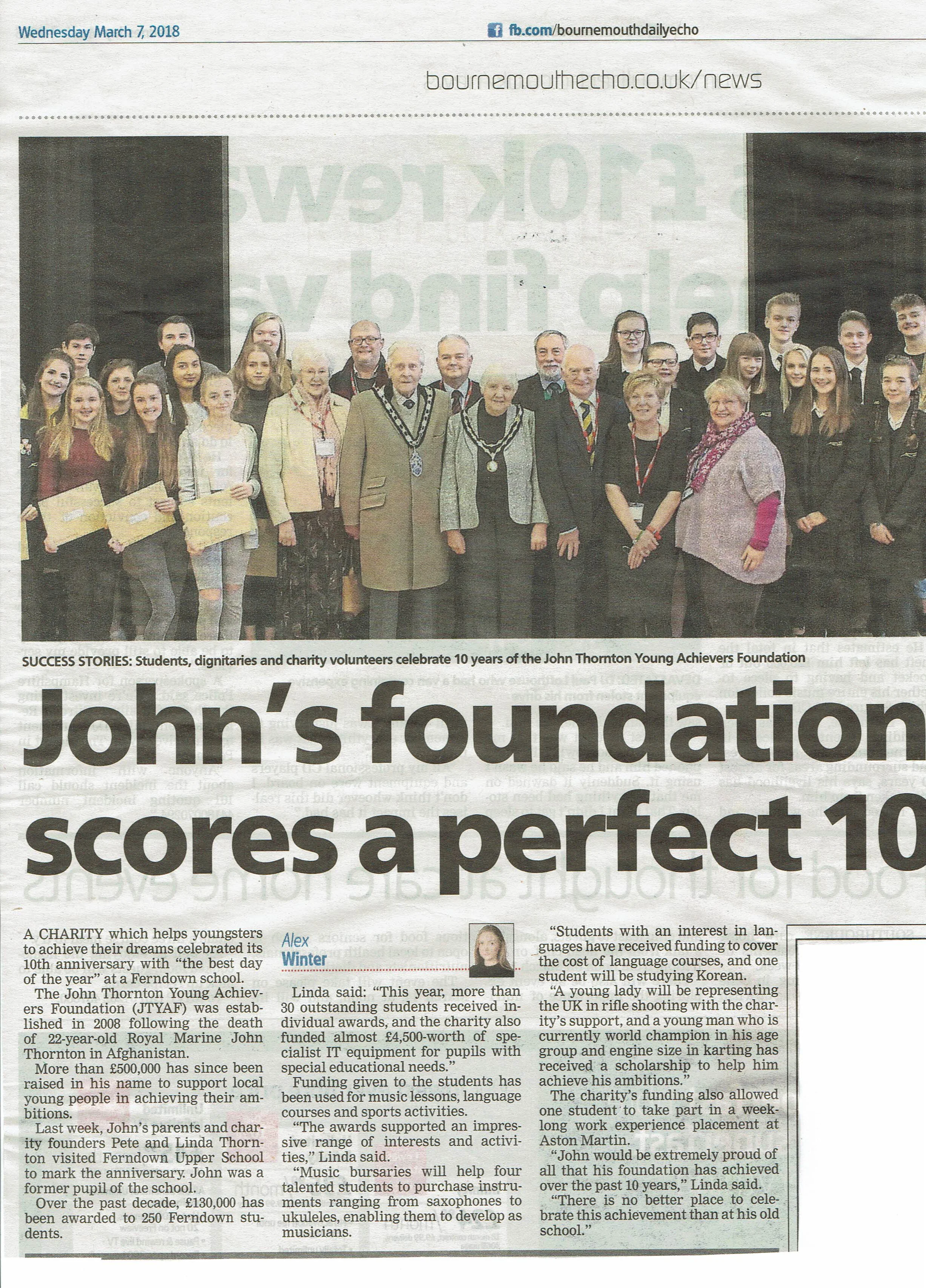 John's Foundation Scores a Perfect 10