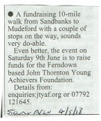 Sandbanks Fundraising Walk