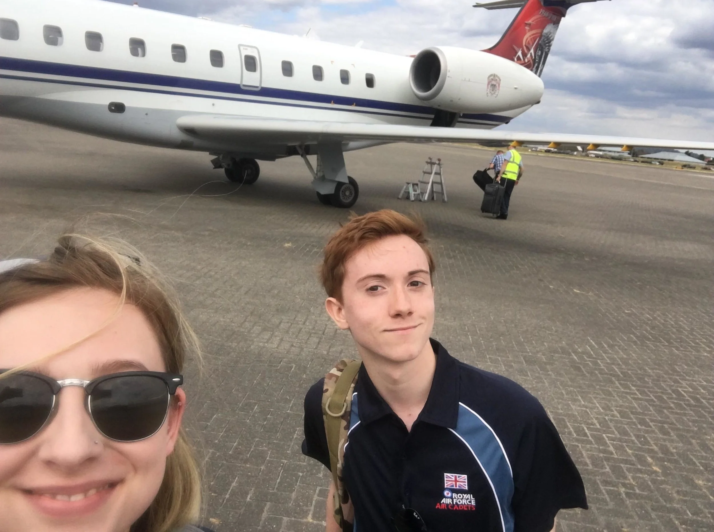CWO Chapman approaching the Jet, about to leave the UK