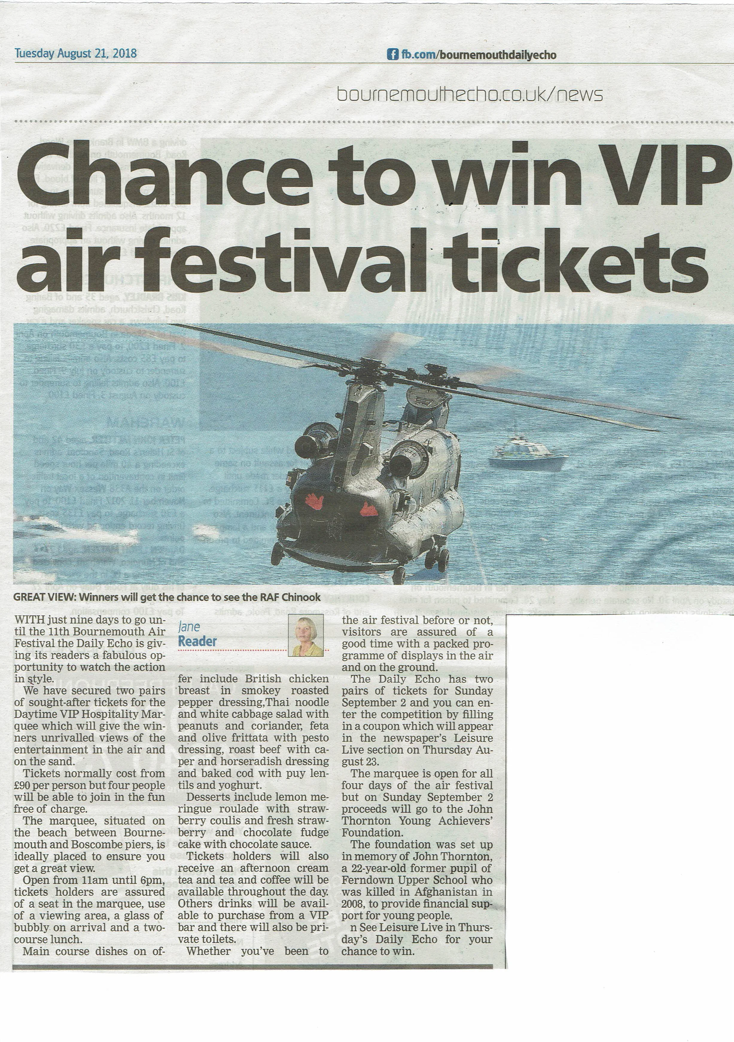 Chance to Win VIP Air Festival Tickets