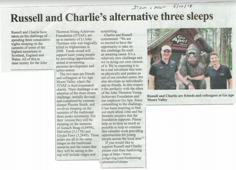 Russell and Charlie's alternative three sleeps
