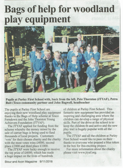 Bags of help for woodland play equipment