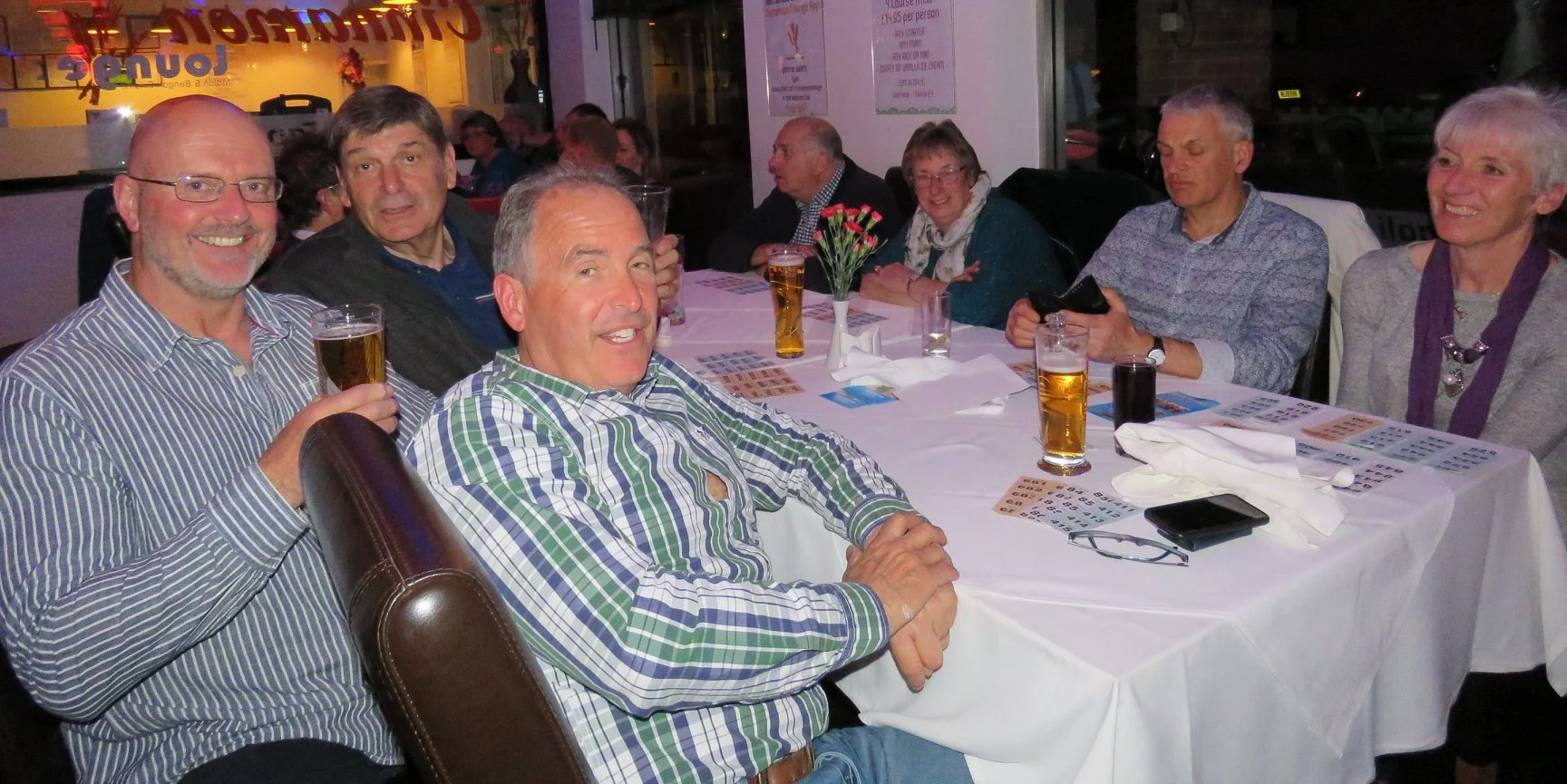 Paul Hooker far left - organiser of the 4th JTYAF Curry Night - photo courtesy of Mags4Dorset