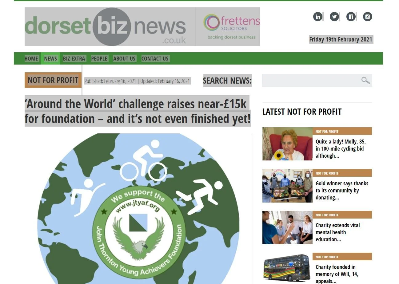 Dorset Biz News Promote Around the World for JTYAF