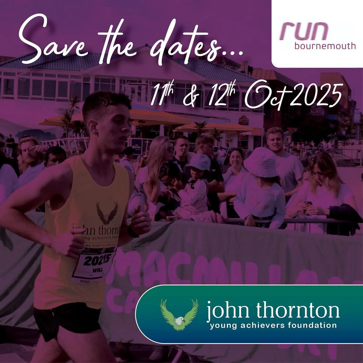 Calling all runners! Save the date... 🏃🏽♀️ 🏃🏽♀️ 🏃🏽♀️ 

Join us on October 11th and 12th for Bournemouth Run, a series of races for all ages and abilities in aid of your chosen charity. 

Find out more on our website: https://buff.ly/lwjZUdI 

#