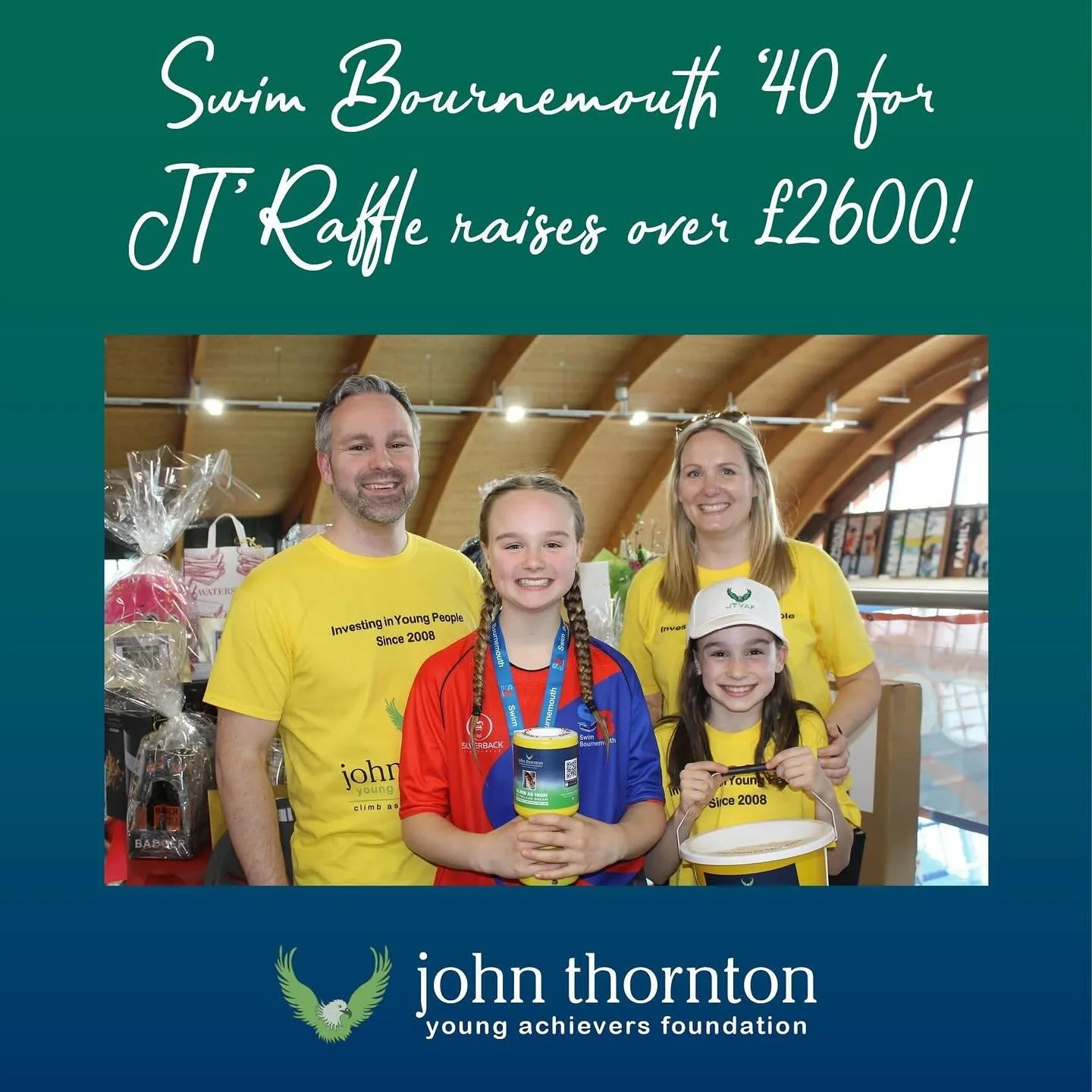 🏊🏼 The 40 for JT Challenge has inspired some truly innovative fundraising activities centered around the number 40, and Swim Bournemouth came up with the brilliant idea to organise a raffle featuring 40 fantastic prizes! 🏊🏼 

https://www.jtyaf.or