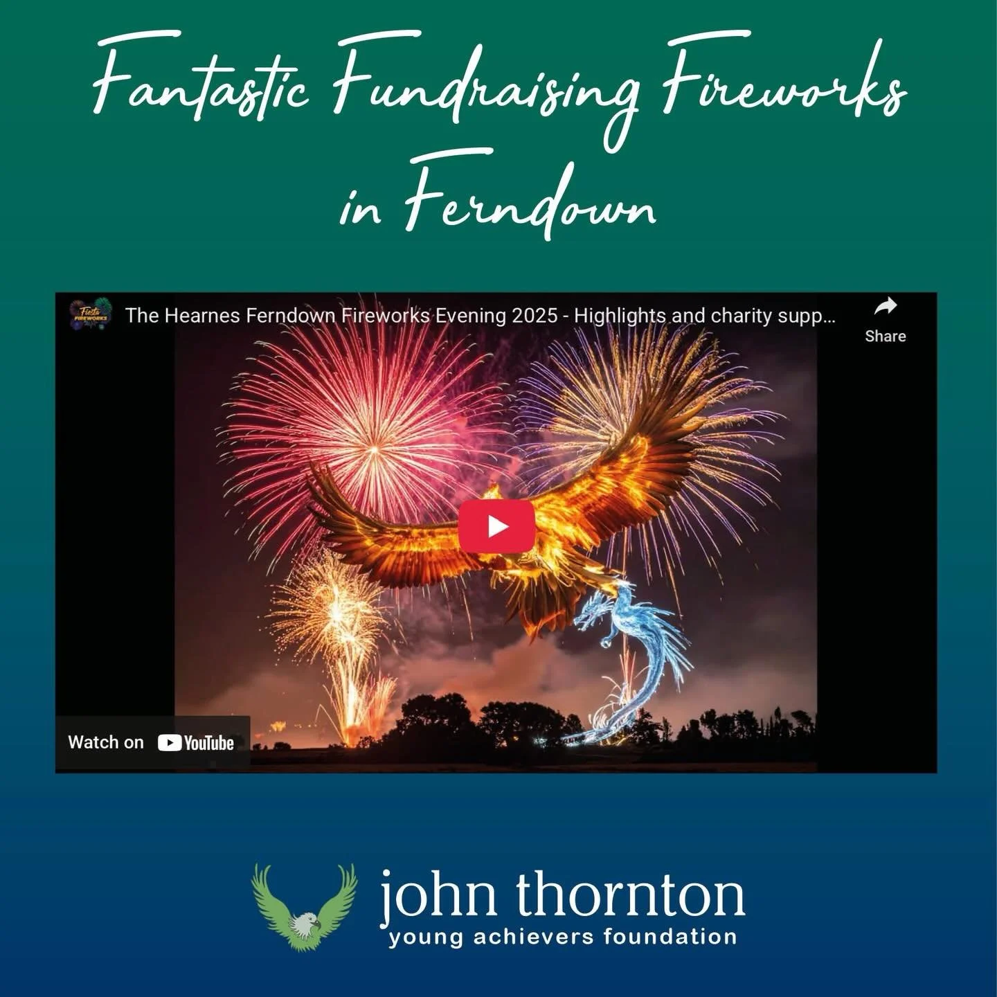 🎆 The JTYAF was honoured to be chosen as one of the supported charities for the recent Hearnes Ferndown Firework Event. This fantastic community event, organised by FunFest Events, was an outstanding success on every level 🎆

Click below to find ou