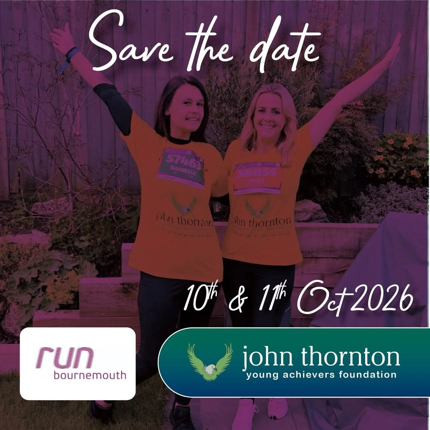 🏃Can you run for the JTYAF? 🏃

We&rsquo;re looking for runners of all ages and abilities to save the date and run for JT at the Bournemouth Run on 10th &amp; 11th October 2026 📅✨

There&rsquo;s a race for everyone and we&rsquo;d  LOVE you to take 