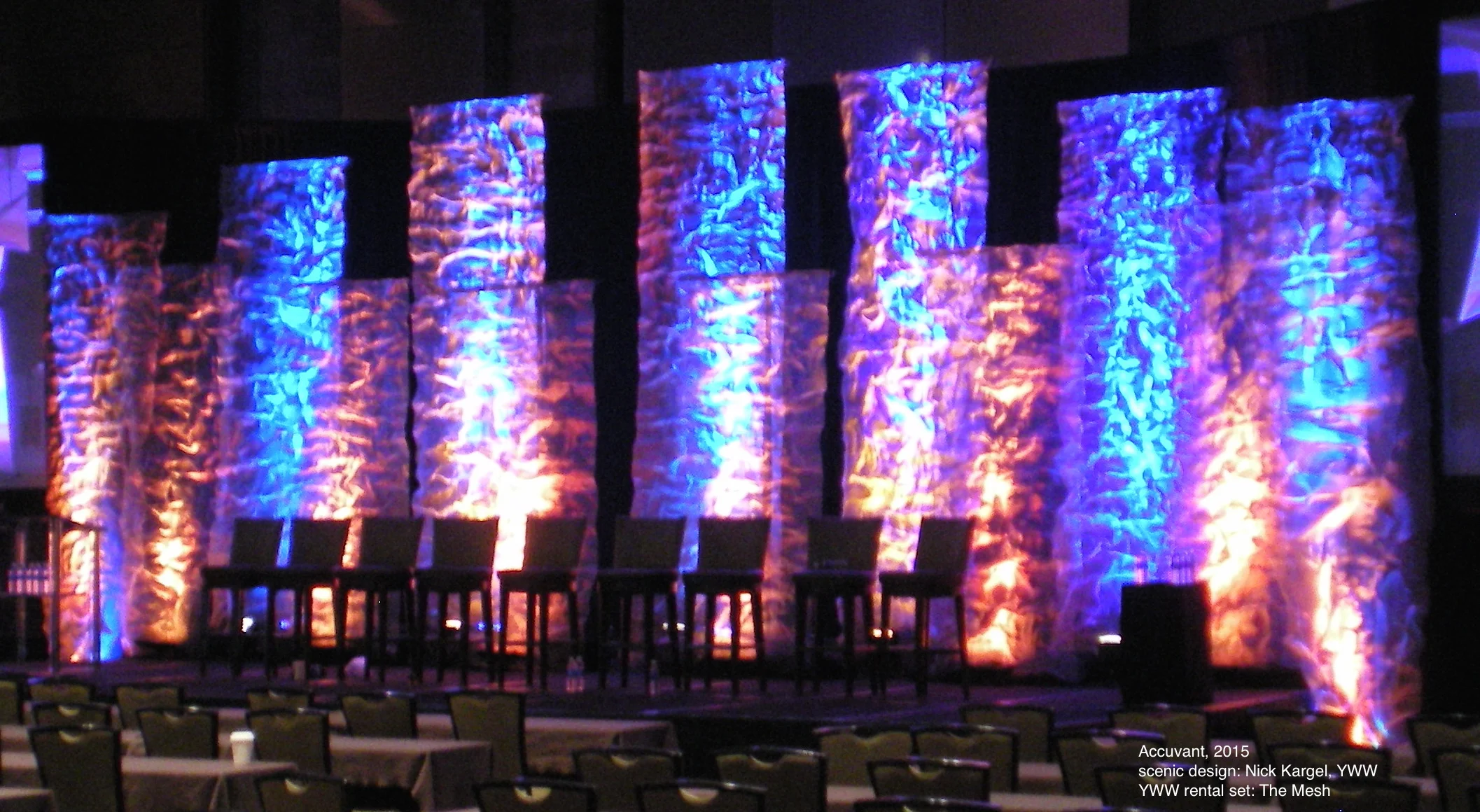 The Mesh rental stage set by You Want What? Productions INC