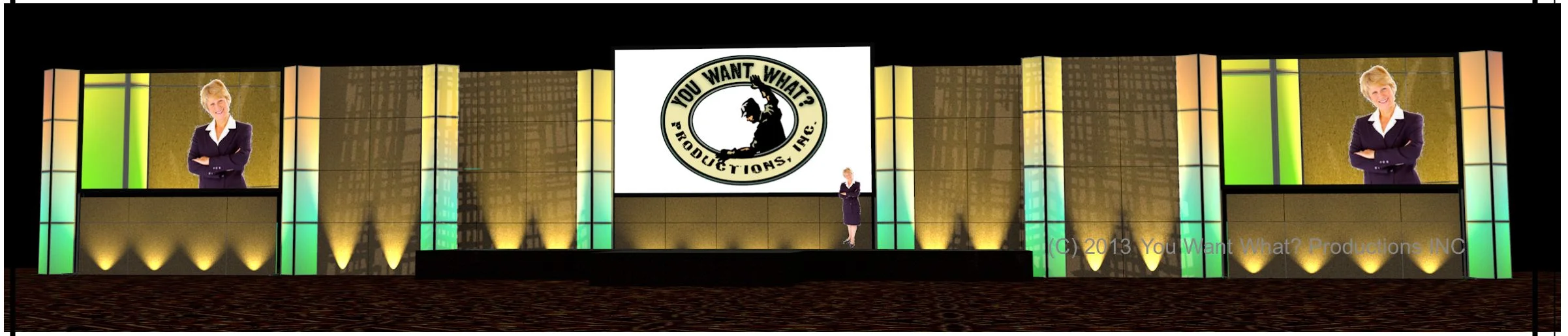 The Magnificent Module rental stage set by You Want What? Productions INC