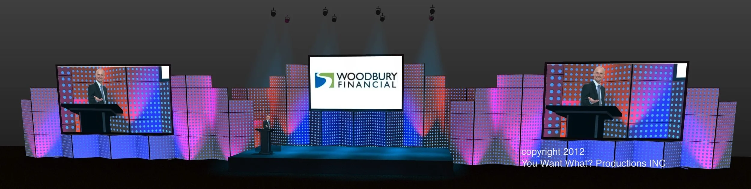 The Magnificent Module rental stage set by You Want What? Productions INC