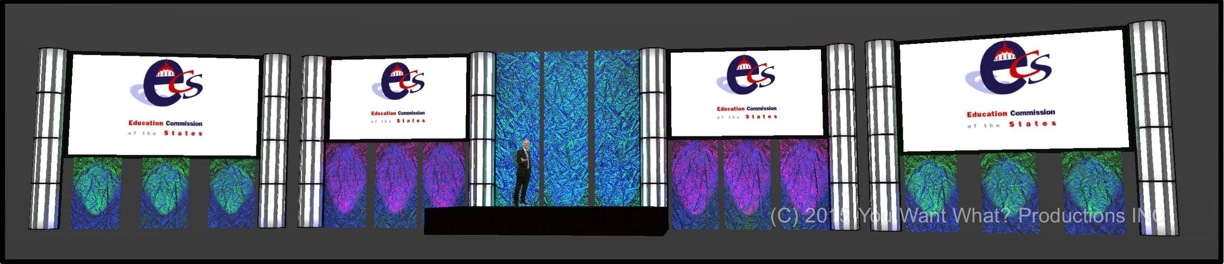 The Mesh rental stage set by You Want What? Productions INC