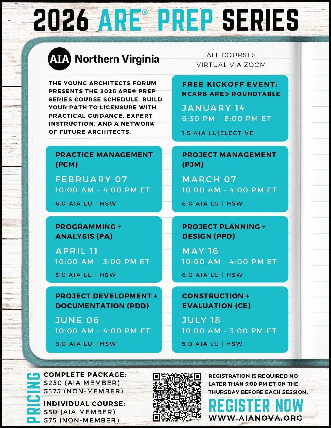 AIA NOVA ARE Prep Series 5 Project Development ARE(R) Prep Series Flyer Final2026 