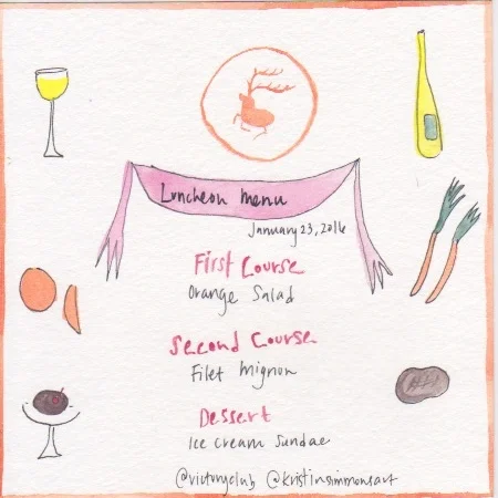 A sample menu designed by Stephanie
