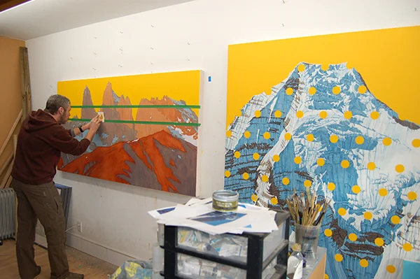 Artist David P. working on a commission piece.