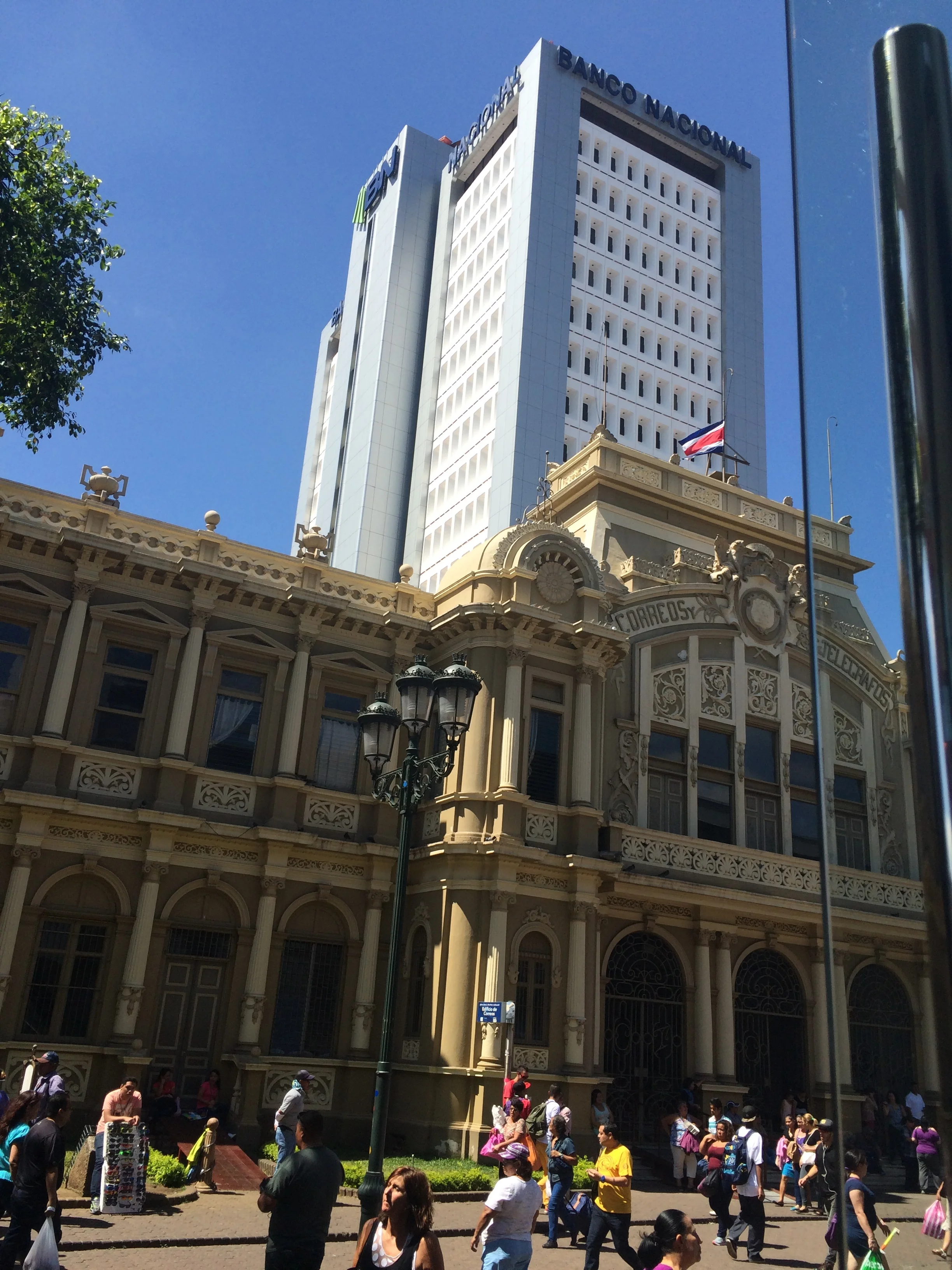 One of the many pedestrian plazas, where there was a mixing of old and newer architecture.