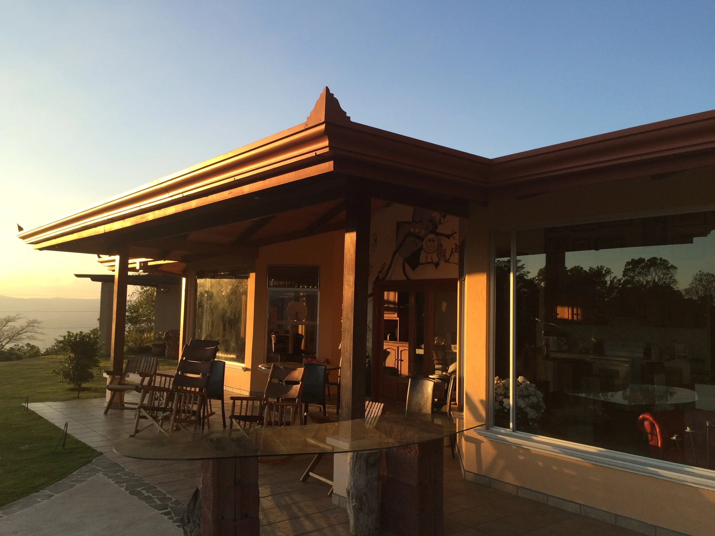 We spent lots of time on this patio, sitting in rocking chairs and watching the light change over the valley. 