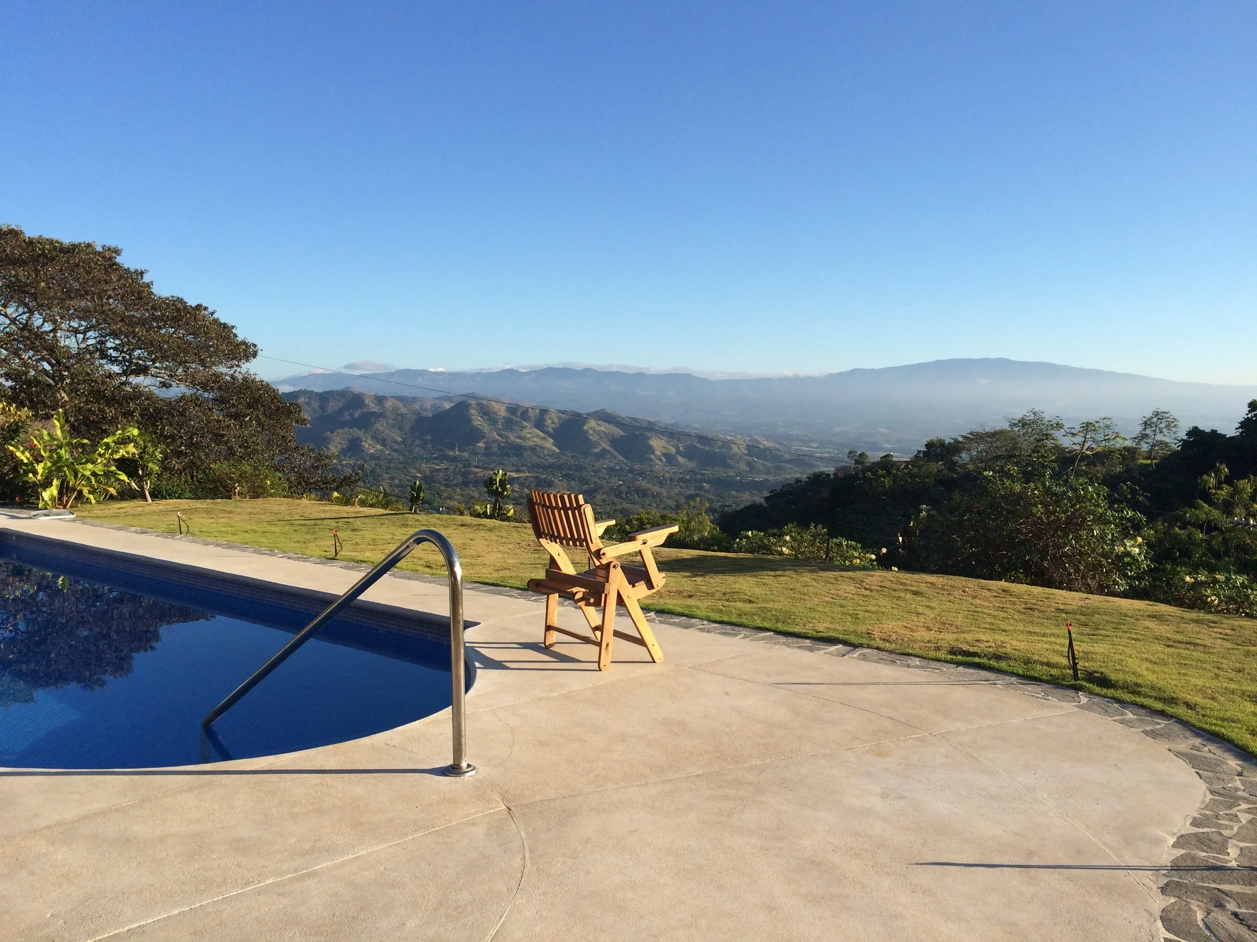 View into the Central Valley from poolside. 