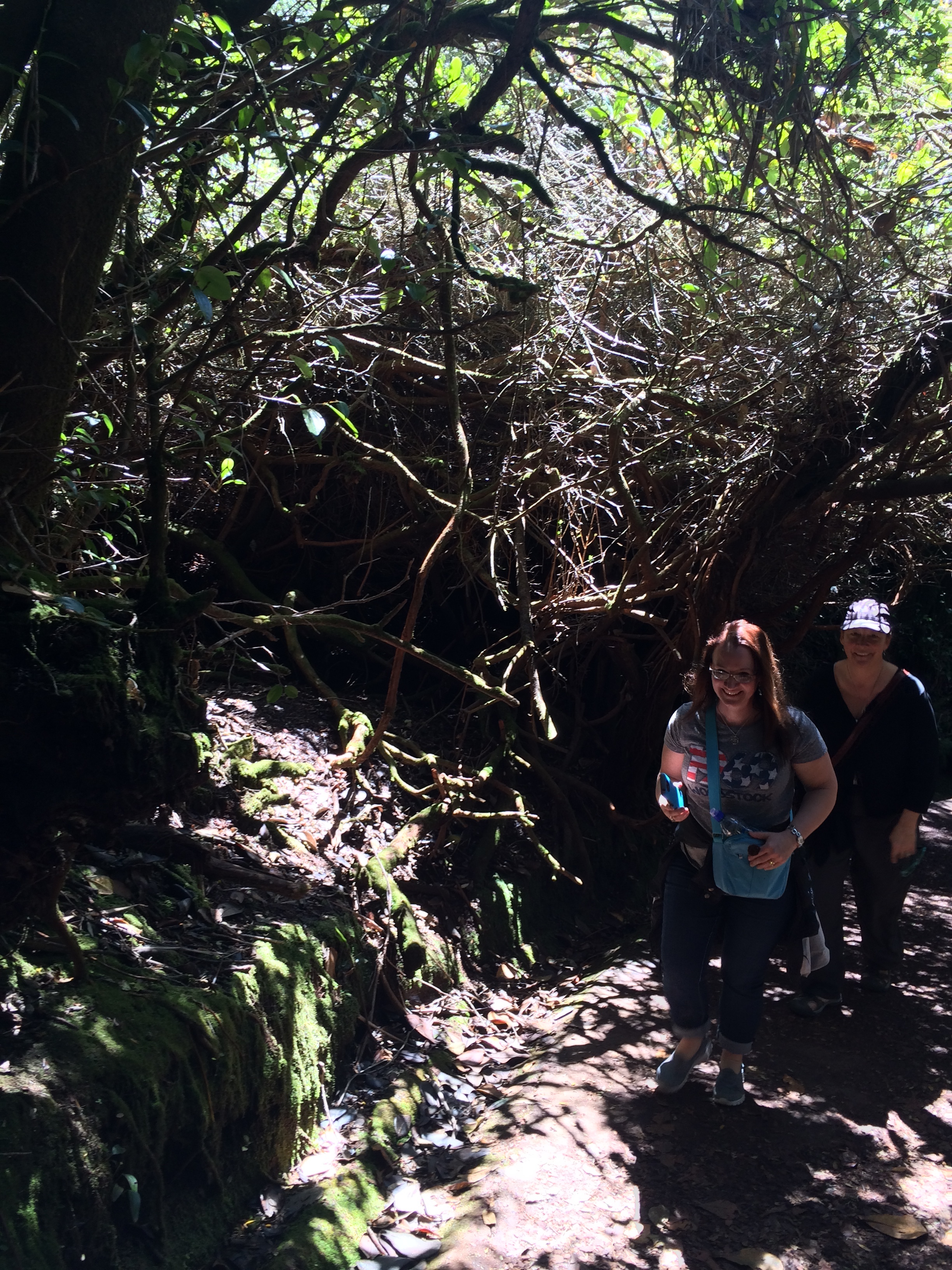 Katrina and Judith making their way along the trail on Volcan Poas