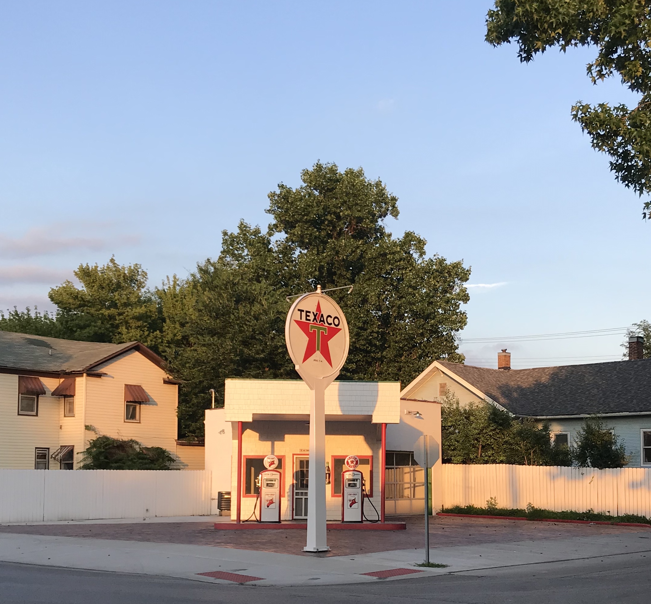 A charming gas station being restored in Beardstown, Illinois. 