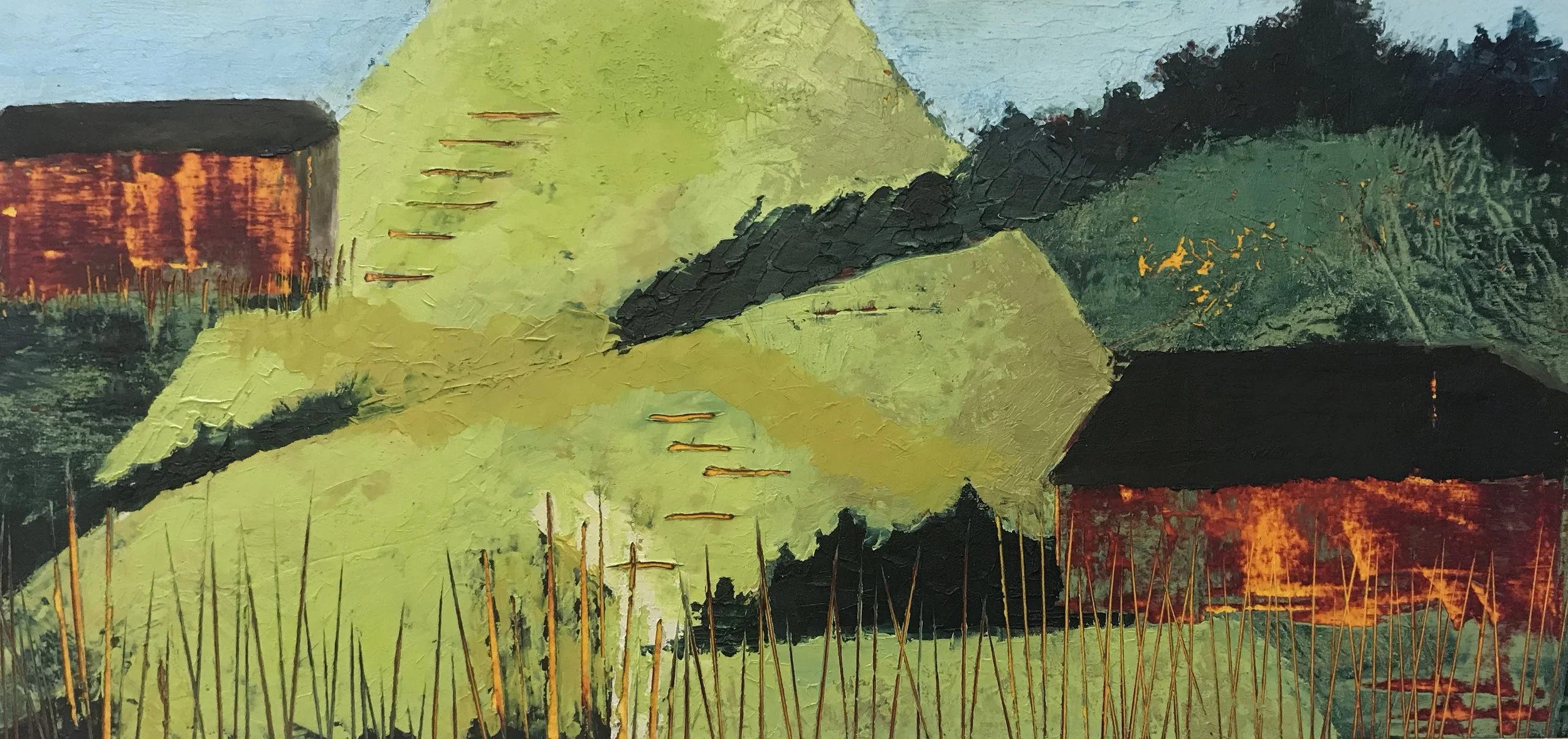 one of two paintings on paper based explicitly on the Cedar Point landscape.