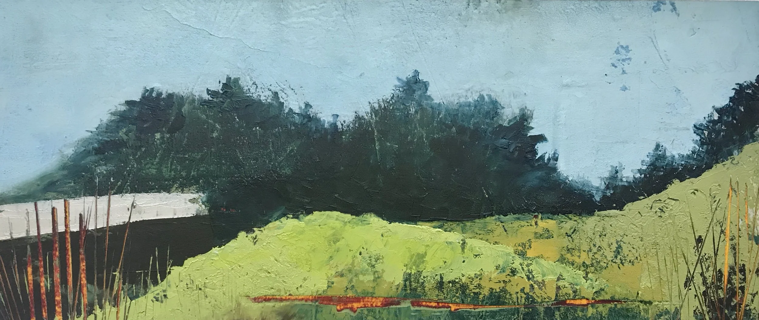 Another painting on paper based on Cedar Point. I prefer this painting for the flow of the composition, the variety of textures and the sense of ease it conveys.