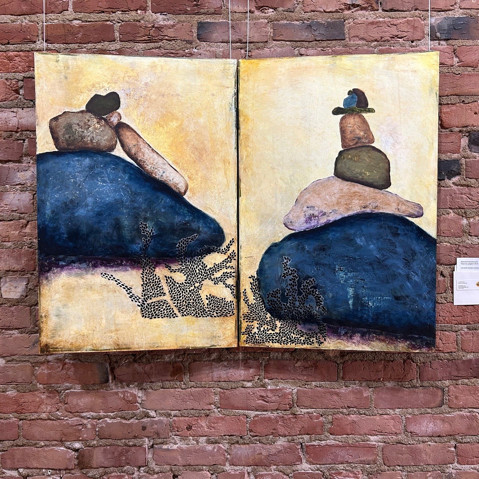 Teresa Gleason of @mingtoygallery  asks five questions with artists who show work in her gorgeous gallery. You can get to it on my blog through the link in my profile. Cheers! 
#mingtoygallery #supportlocalartists #benson #mixedmedia #oilpainting #oi