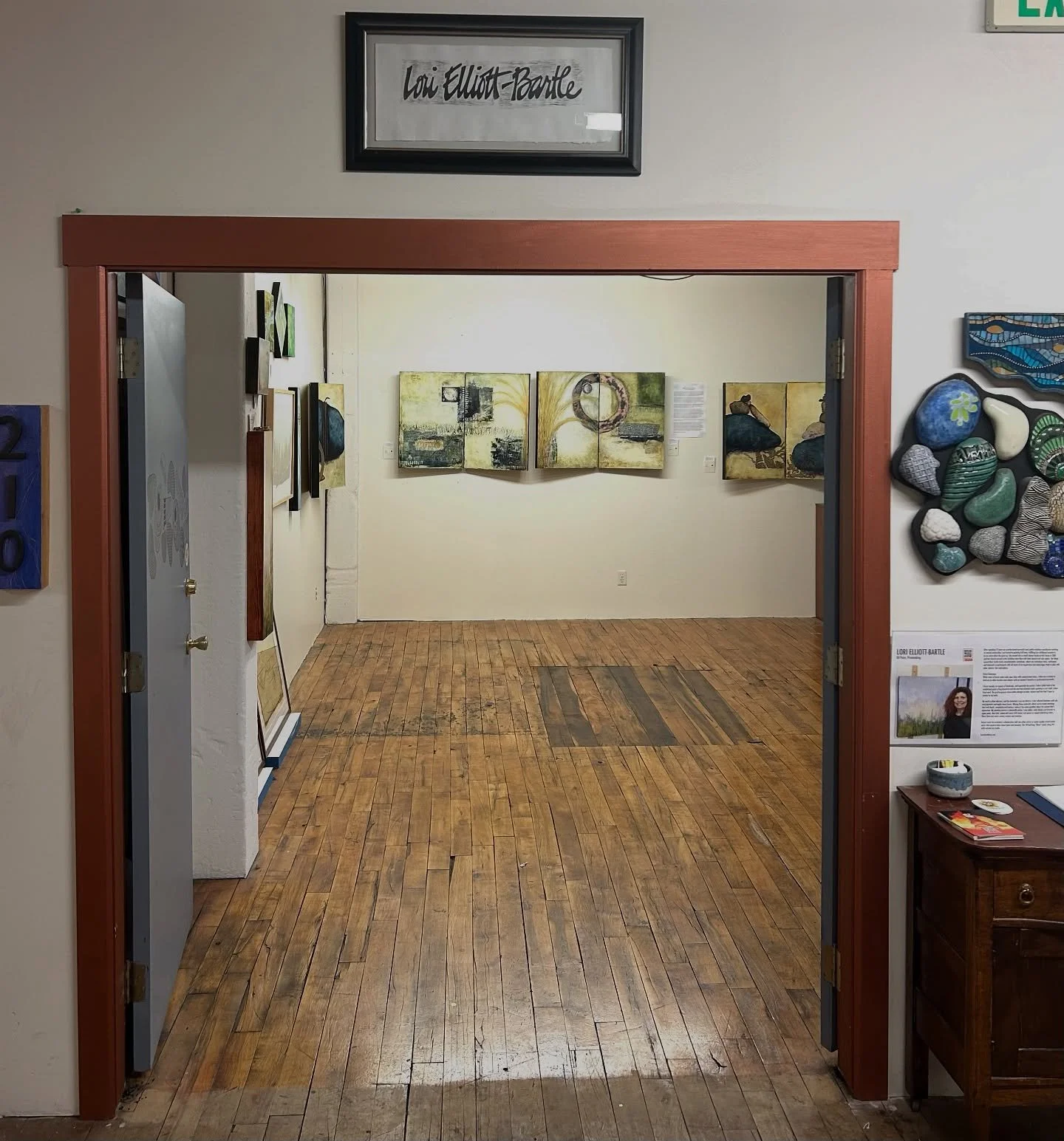 The studio is nearly ready for visitors to the @hotshopsartcenter open house this weekend. Most of the paintings from my recent solo show &ldquo;Weirder, Wilder, Witchier&rdquo; are hung along with one of the &ldquo;incantations without words&rdquo; 