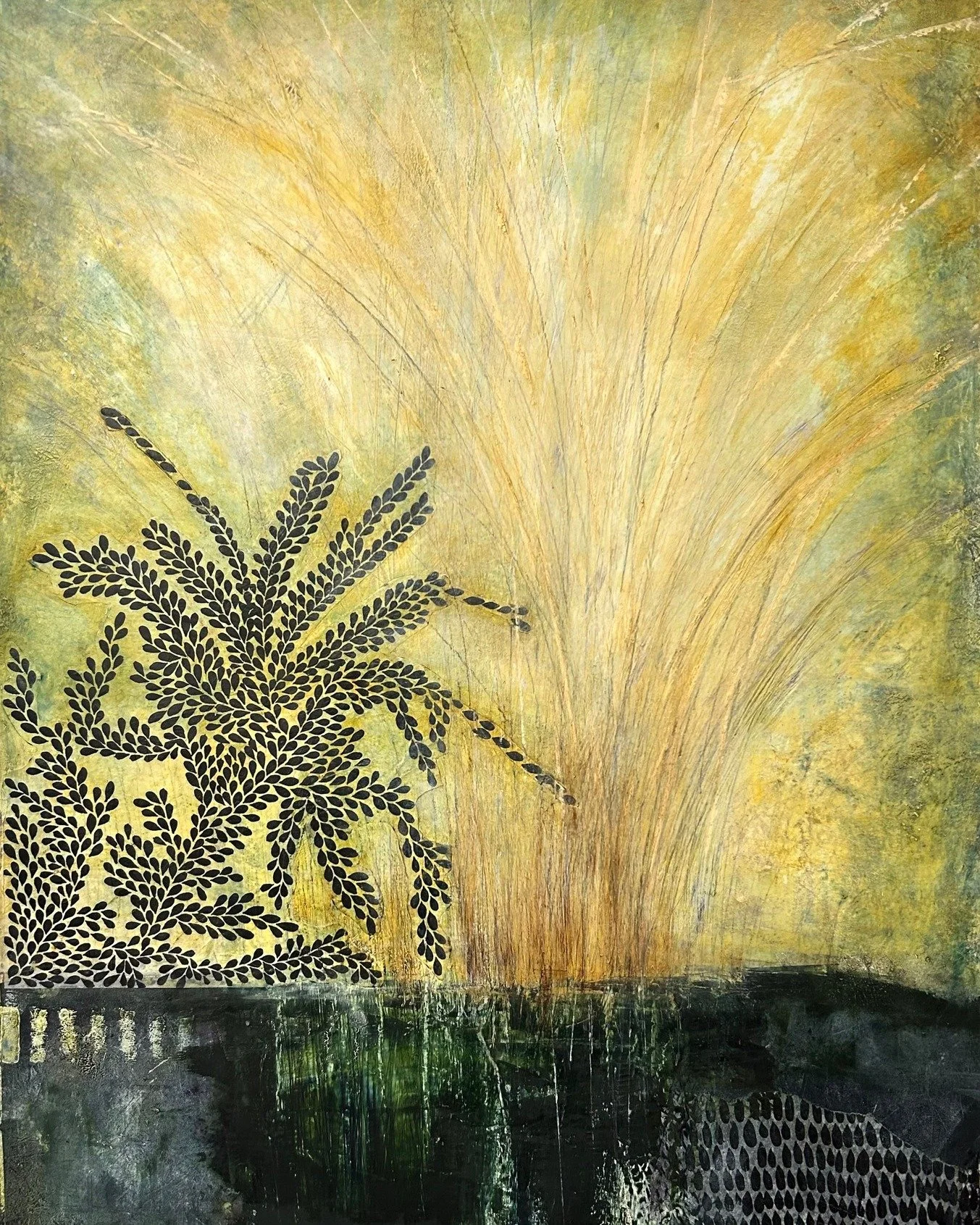 These two mixed-media paintings weren't quite done before my show at @mingtoygallery opened in November, but they will be part of a small showcase on the second floor stair landing at @hotshopsartcenter in January displaying most of the large paintin