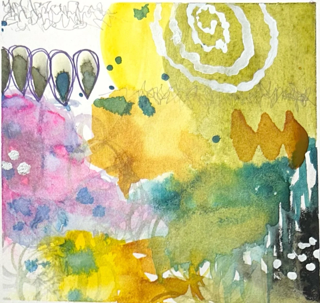 A funky watercolor in the sketchbook

#mixedmedia #watercolor #lebstudio