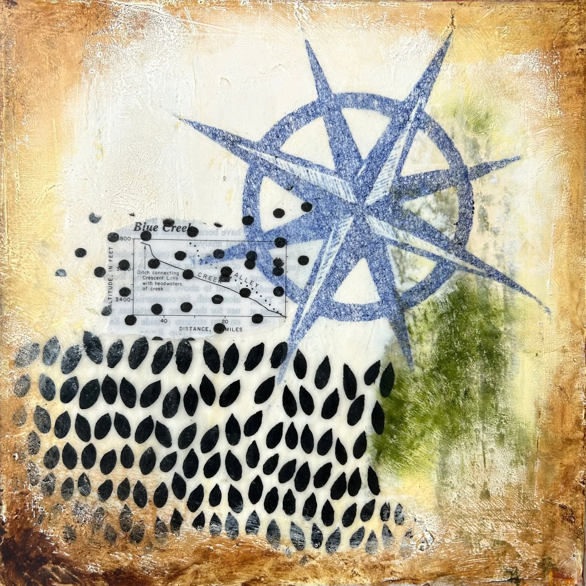 Please join me  Thursday for the  @castlecathedraloma art walk, featuring the opening reception for the Cathedral Arts Project invitational show at Sunderland Gallery, and check out two brand new collage paintings from me, including Sandhills Almanac