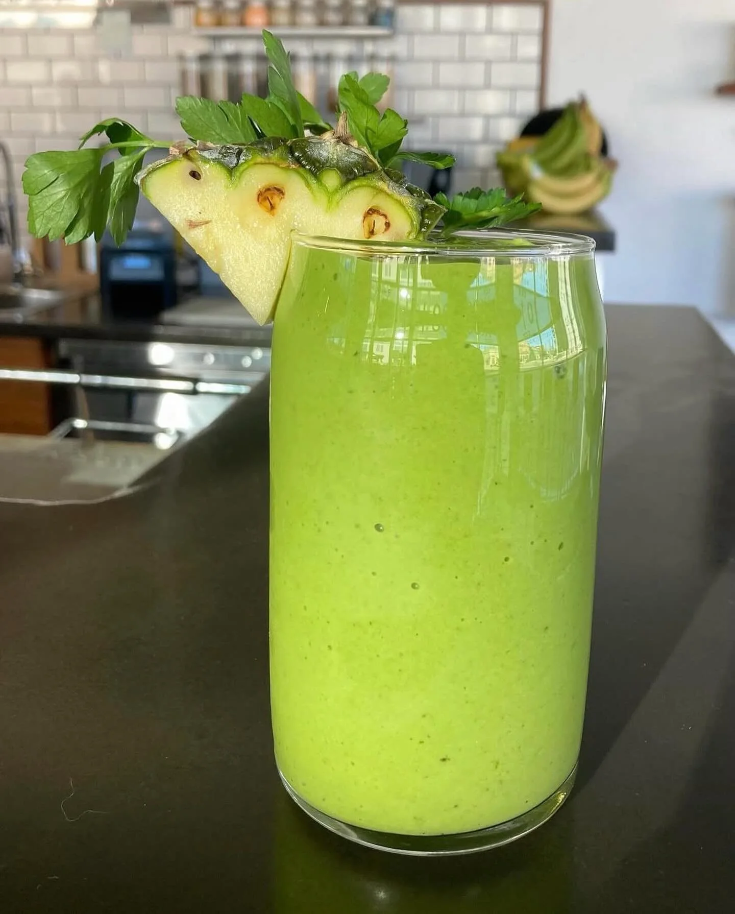 ✨ March Drink of the Month! ✨

Meet our Green Machine Smoothie 💚

A delicious, feel-good blend of spinach, avocado, pineapple, mango, banana, orange, coconut cream &amp; a kick of fresh ginger 🥭🍍🥥🍌

Creamy, refreshing, and packed with nutrients 