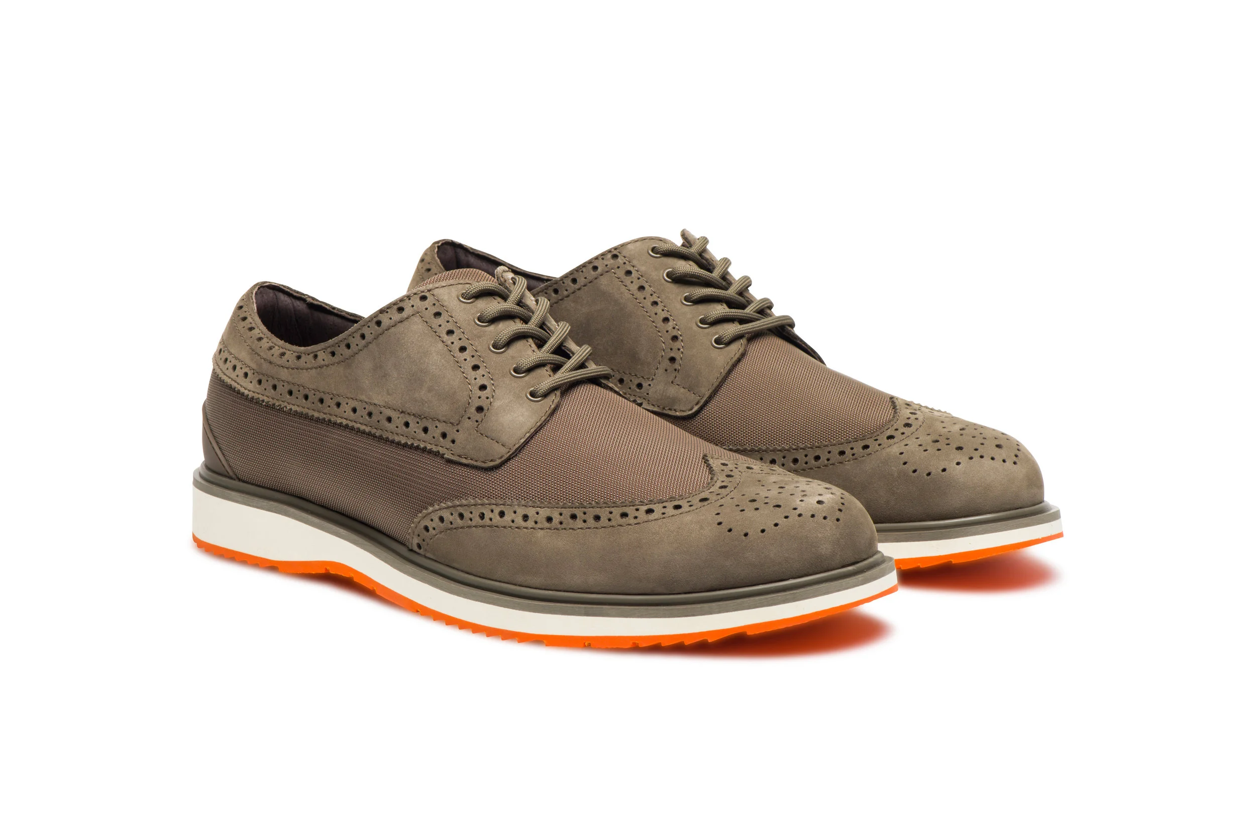 Barry Brogue Low Taupe and Orange