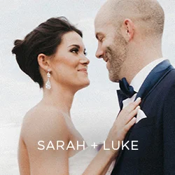 See Sarah and Luke's all-white wedding, downtown Des Moines. Those flowers … we can't EVEN …